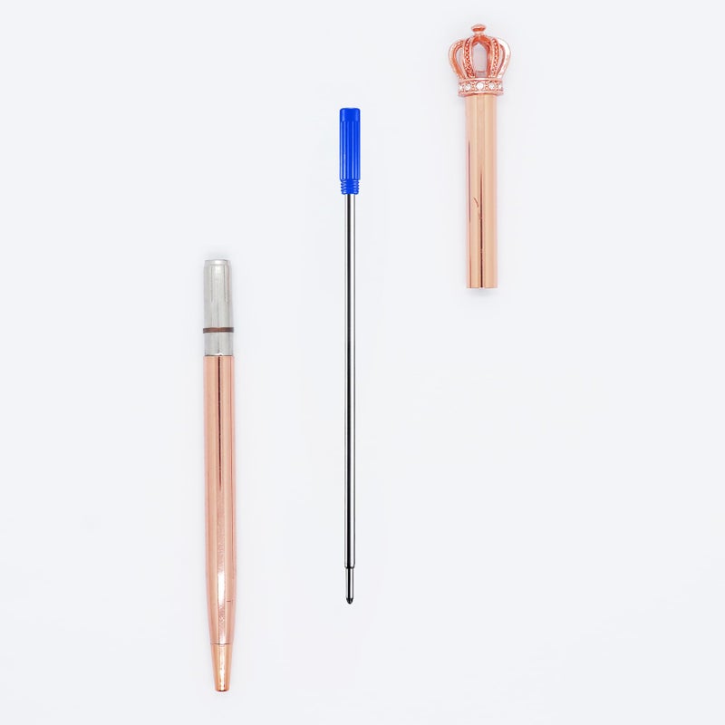 DunBong Blue Ink Refill Pack of 5, Replaceable Ballpoint Pen Refills, Medium Point Metal Refill (Blue) - Image 5
